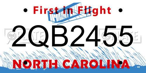 2QB2455 North Carolina License Plate