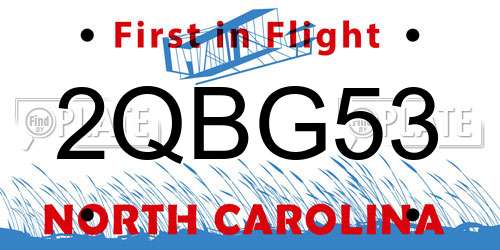 2QBG53 North Carolina License Plate