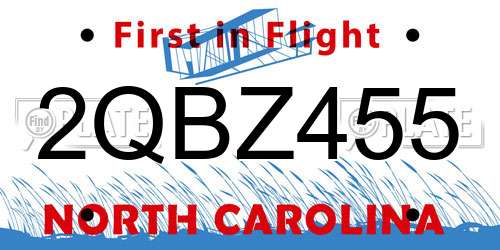 2QBZ455 North Carolina License Plate