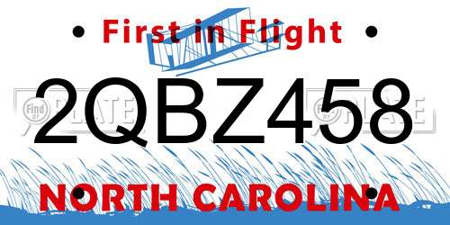 2QBZ458 North Carolina License Plate