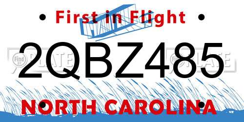 2QBZ485 North Carolina License Plate