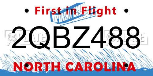 2QBZ488 North Carolina License Plate