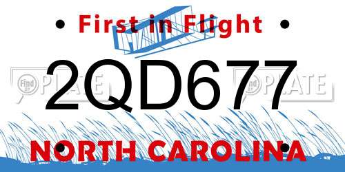 2QD677 North Carolina License Plate