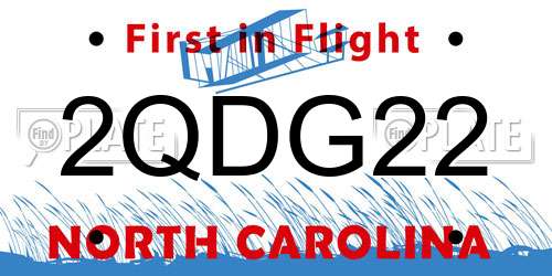 2QDG22 North Carolina License Plate