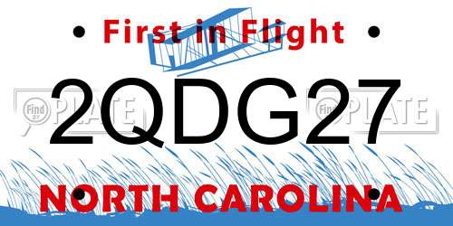 2QDG27 North Carolina License Plate