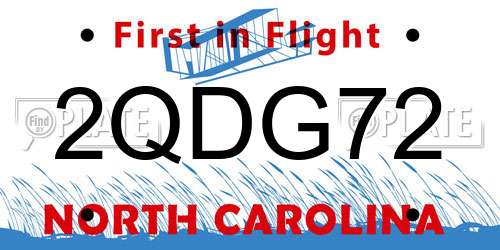 2QDG72 North Carolina License Plate