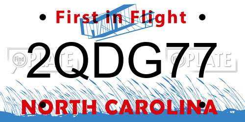 2QDG77 North Carolina License Plate