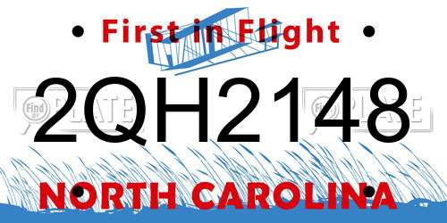 2QH2148 North Carolina License Plate