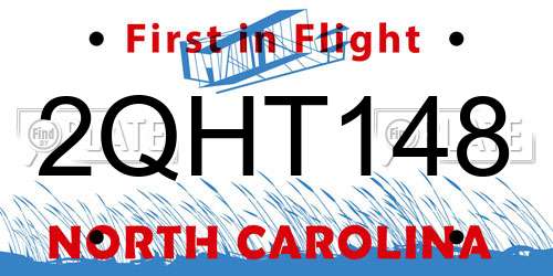 2QHT148 North Carolina License Plate