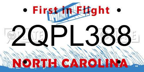 2QPL388 North Carolina License Plate