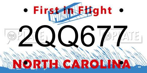 2QQ677 North Carolina License Plate
