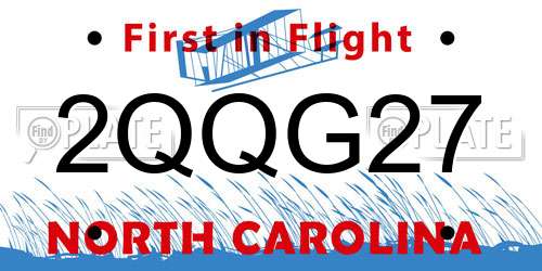 2QQG27 North Carolina License Plate