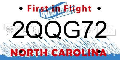 2QQG72 North Carolina License Plate