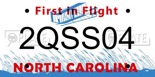 2QSS04 North Carolina License Plate