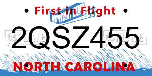2QSZ455 North Carolina License Plate