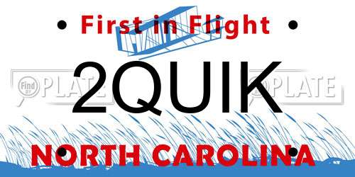 2QUIK North Carolina License Plate