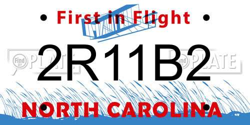 2R11B2 North Carolina License Plate