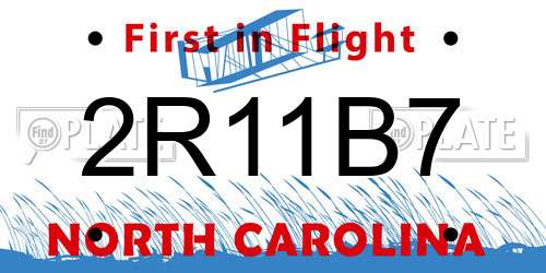 2R11B7 North Carolina License Plate