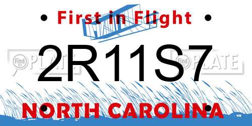 2R11S7 North Carolina License Plate