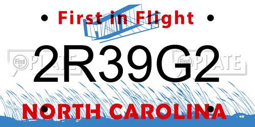 2R39G2 North Carolina License Plate