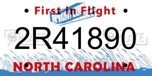 2R41890 North Carolina License Plate