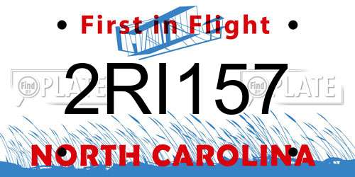 2RI157 North Carolina License Plate