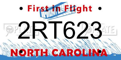 2RT623 North Carolina License Plate