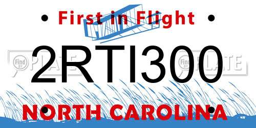 2RTI300 North Carolina License Plate