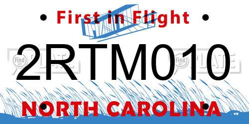 2RTM010 North Carolina License Plate
