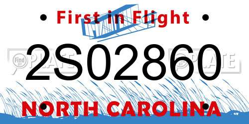 2S02860 North Carolina License Plate