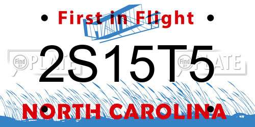 2S15T5 North Carolina License Plate