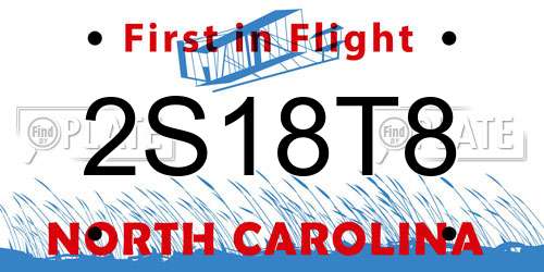 2S18T8 North Carolina License Plate