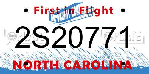 2S20771 North Carolina License Plate