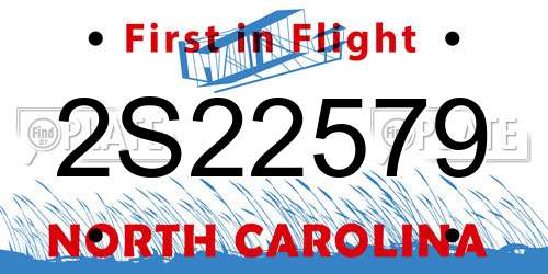 2S22579 North Carolina License Plate