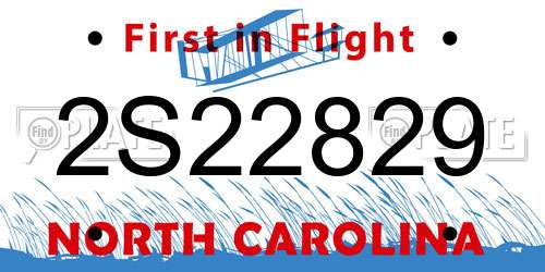 2S22829 North Carolina License Plate