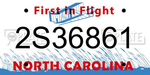 2S36861 North Carolina License Plate