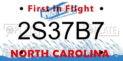 2S37B7 North Carolina License Plate