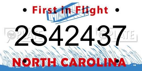 2S42437 North Carolina License Plate