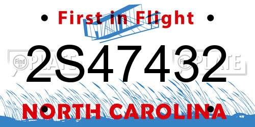 2S47432 North Carolina License Plate