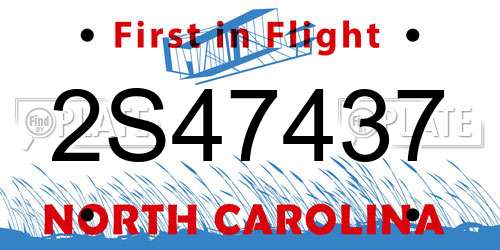 2S47437 North Carolina License Plate