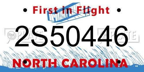 2S50446 North Carolina License Plate