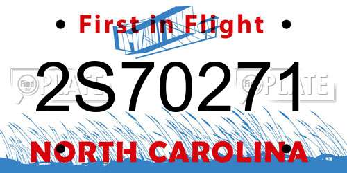 2S70271 North Carolina License Plate