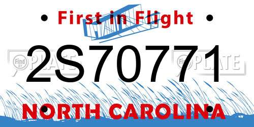 2S70771 North Carolina License Plate