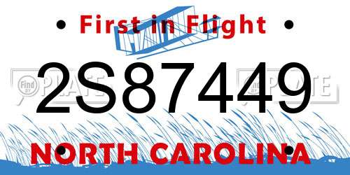 2S87449 North Carolina License Plate