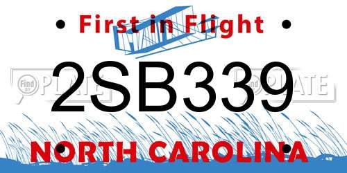 2SB339 North Carolina License Plate