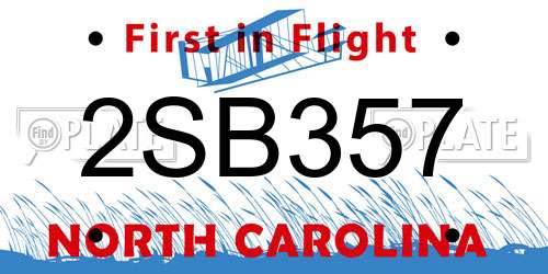 2SB357 North Carolina License Plate