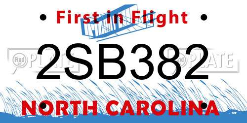 2SB382 North Carolina License Plate