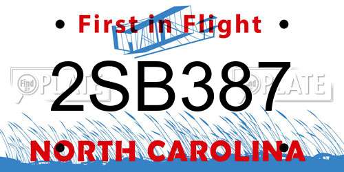 2SB387 North Carolina License Plate