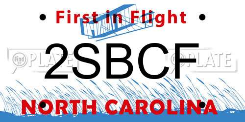 2SBCF North Carolina License Plate