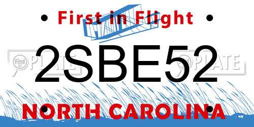 2SBE52 North Carolina License Plate